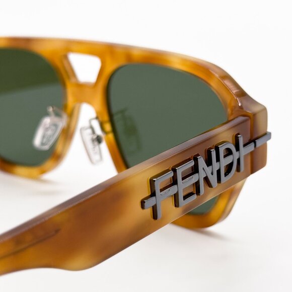 NEW FENDI FE40130F 55N SHINY LIGHT HAVANA UNISEX SUNGLASSES FENDI - Picture 9 of 14